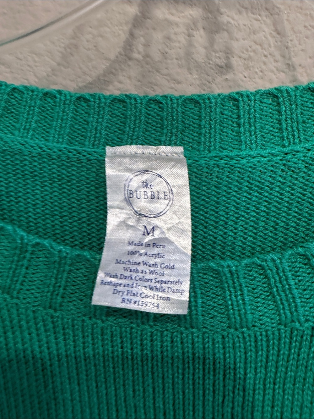 The Bubble Golf Sweater Green Varsity Knit Pullover Medium - Picture 6 of 6